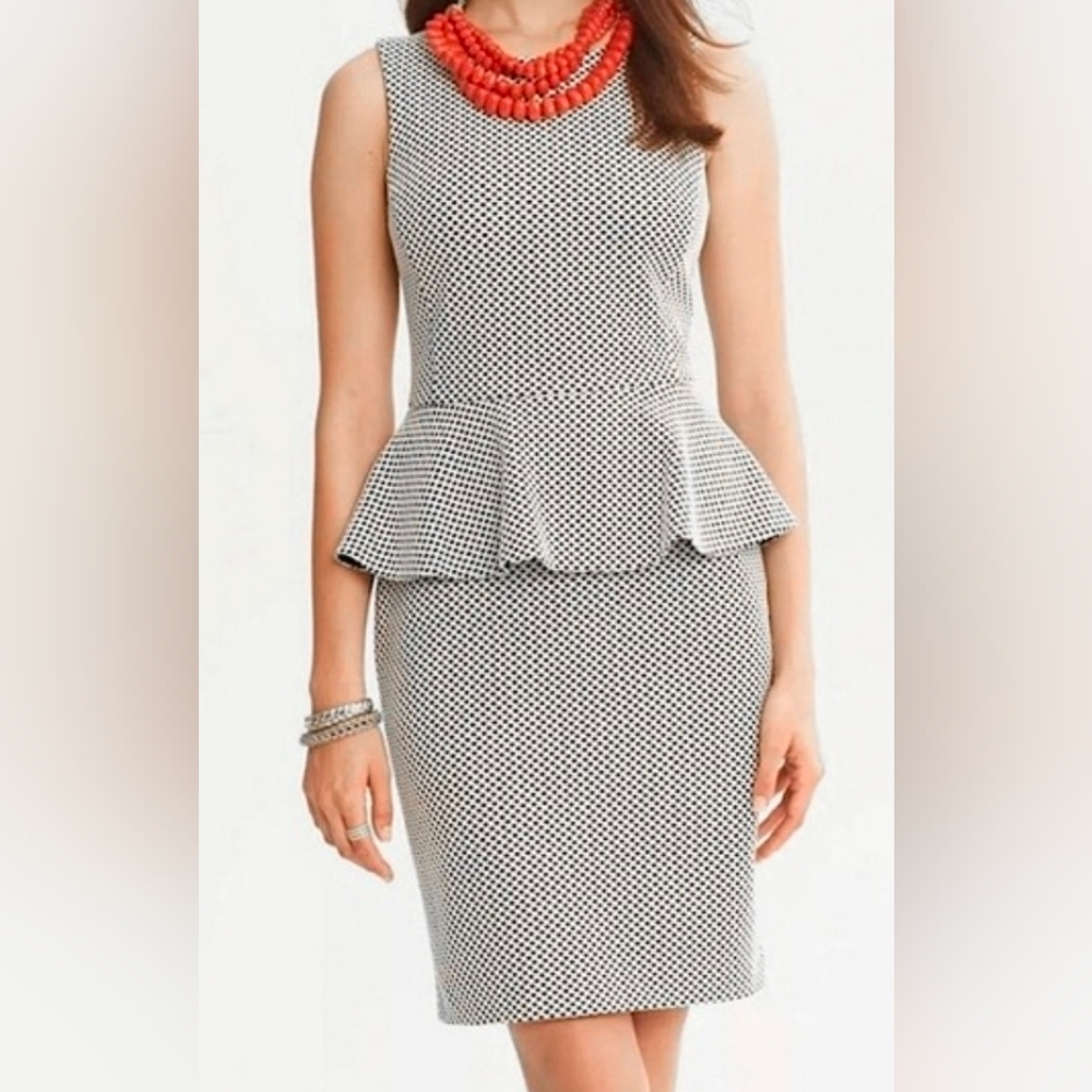 Banana Republic Black and White Peplum Dress